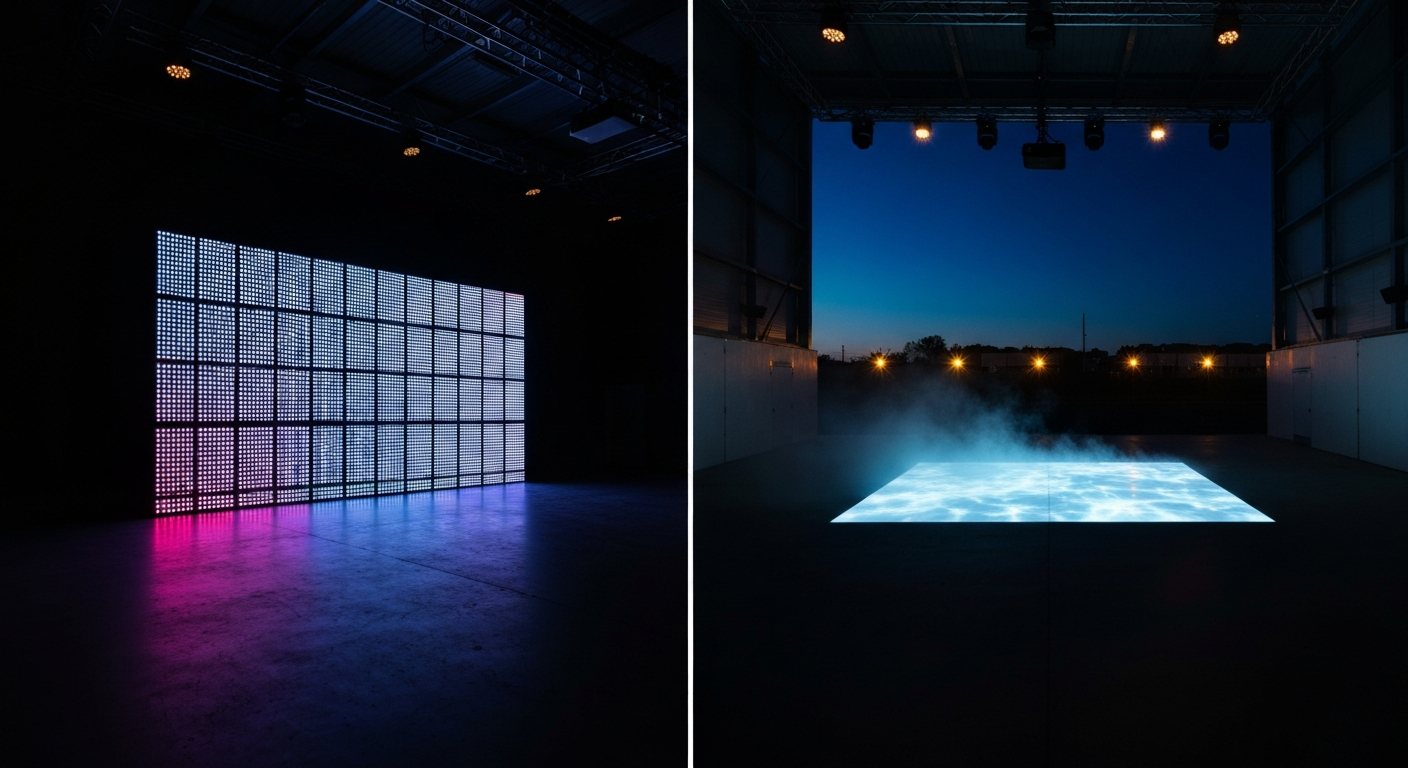 Large-format LED and projection installation