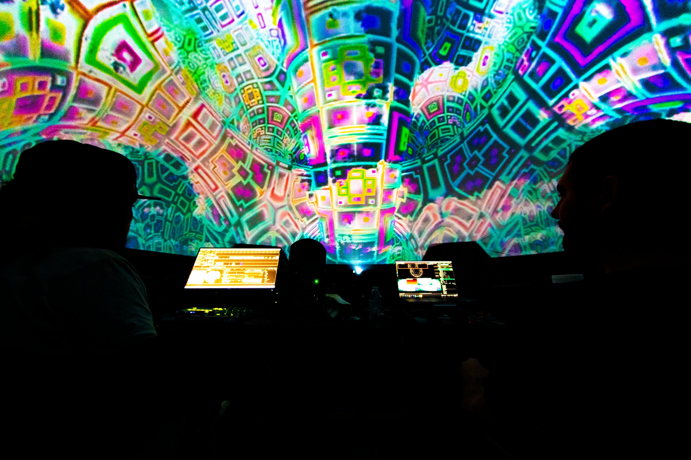 Aurora Dome illuminated interior with audience