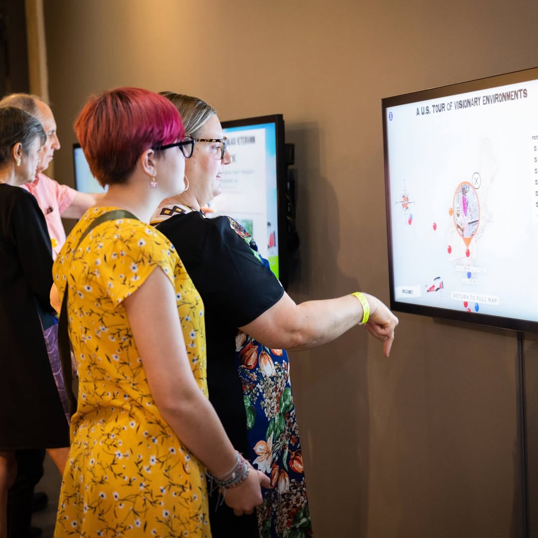 AVAM exhibition touchscreen in use